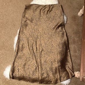 New MIDI Animal print bronze slip skirt.
